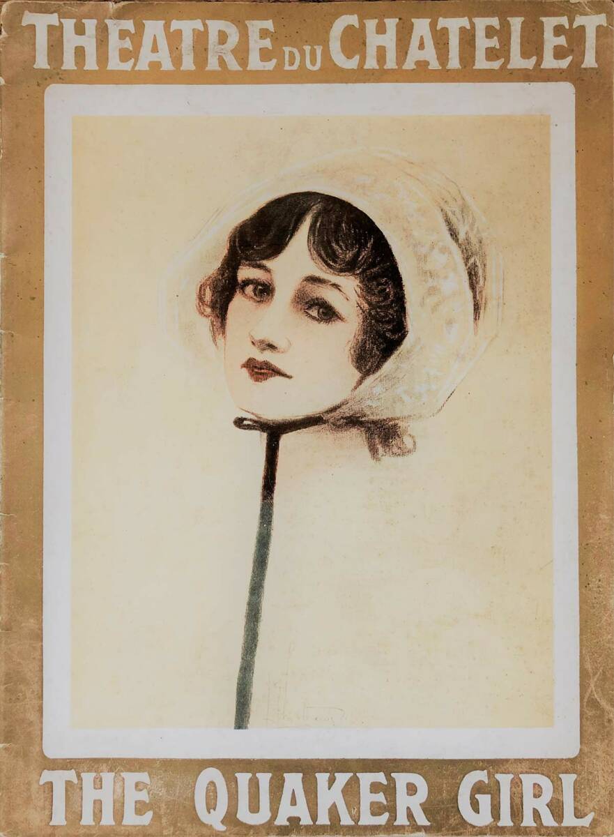 une jeune femme coiffée d'un bonnet de quaker